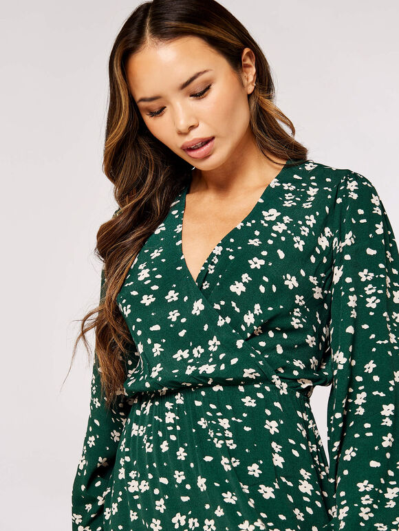 Floral wrap midi dress