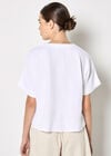 Textured V-Neck Blouse, White, large