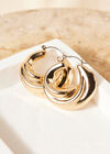 Triple Hoop Gold Tone Earrings, Assorted, large