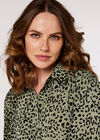 Animal Dot Oversized Top, Khaki, large