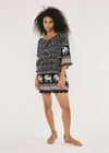 Bardot Tribal Elephant Dress, Navy, large