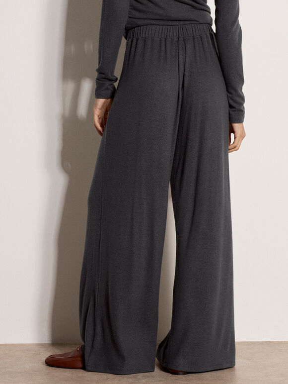 Soft-Touch Wide-Leg Trousers, Dark Grey/Charcoal, large