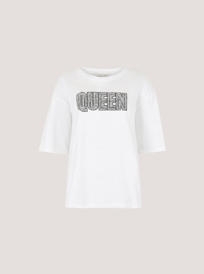 Rhinestone Queen Cotton T-Shirt