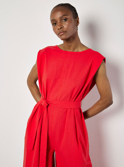 Wide Leg Cotton Jumpsuit