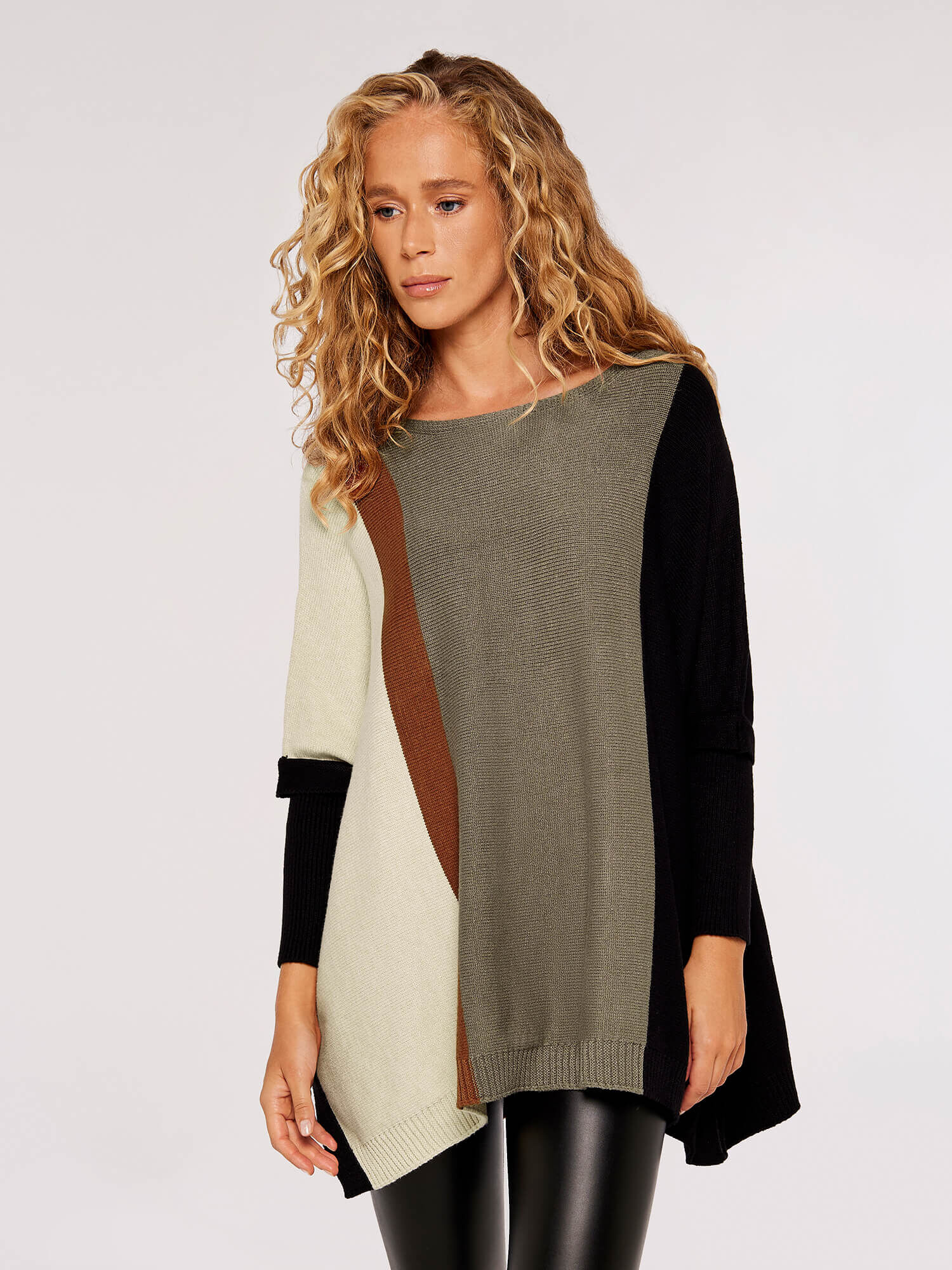 Oversized colour block jumper shop