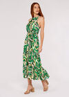 Swirl  Halterneck Dress, Green, large
