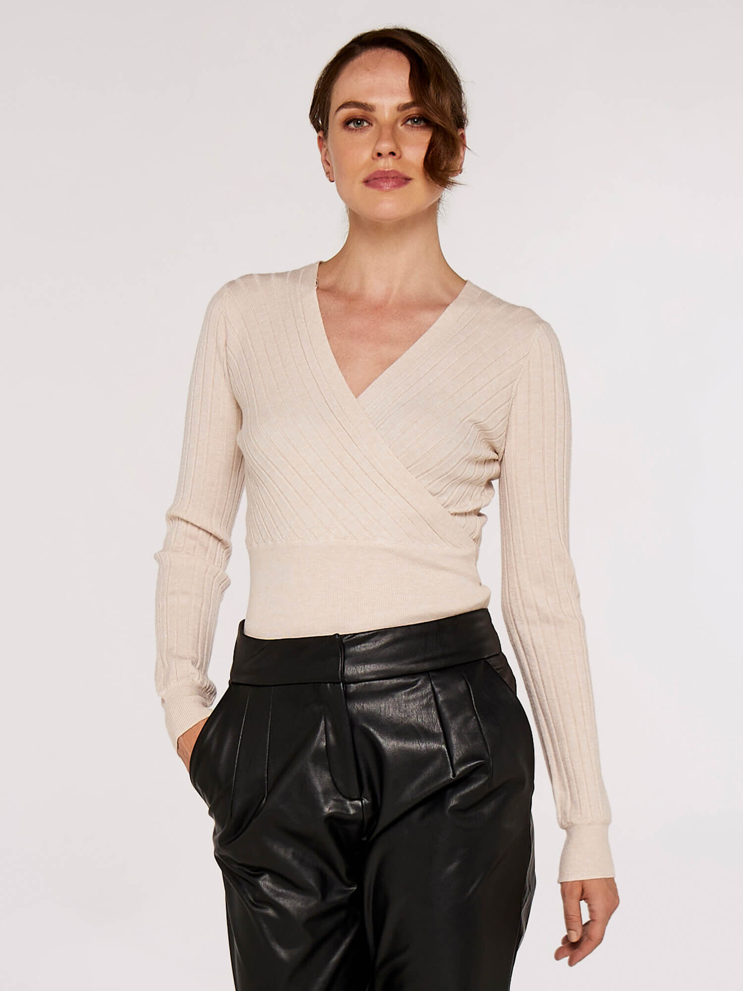 Wrap around sweater hotsell top