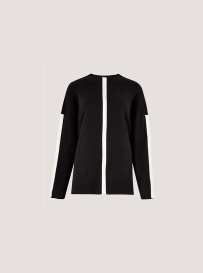 Mock Neck Mono Stripe Jumper