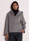 Wool-Look Hooded Jacket, Grey, large