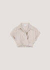 Stripe Shirt Crop Top, Stone, large