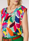 Colour Block Leaf Top, Red, large
