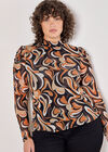 Curve Retro Hearts Mesh Top, Rust, large