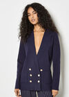Rib Knitted Blazer, Navy, large
