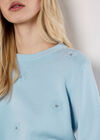 Diamante Daisy Jumper, Blue, large