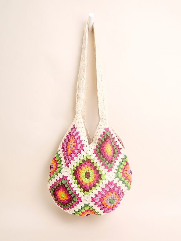 Hand-Crocheted Diamond Bag, Assorted, large