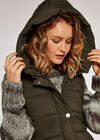 Longline Hooded Gilet, Khaki, large