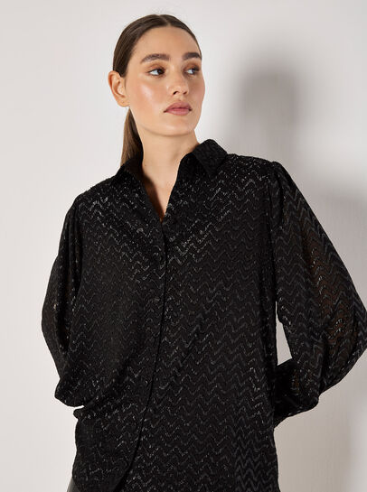 Jacquard Chevron Shimmer Shirt