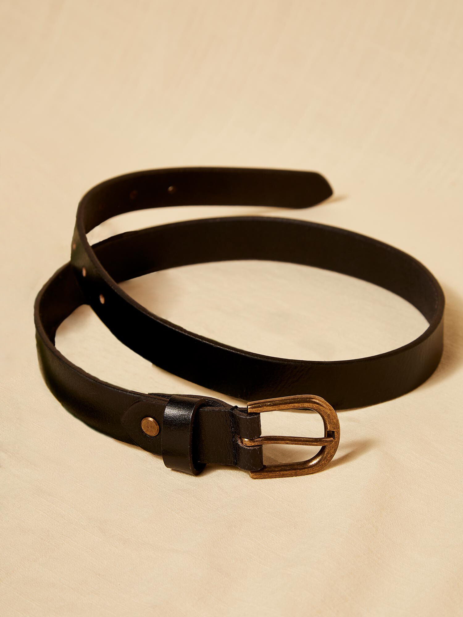 Men's Extra Long Leather Belt - Black Croc
