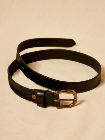 Leather Gold Buckle Belt