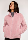 Fleece Cardigan, Pink, large