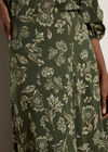 Folk Floral A-Line Midi Skirt, Green, large