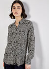 Art Deco Paisley Print Shirt, Black, large