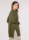 Textured Slub Cardigan, Khaki, large