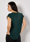 Geo Triangles Woven T-Shirt, Green, large