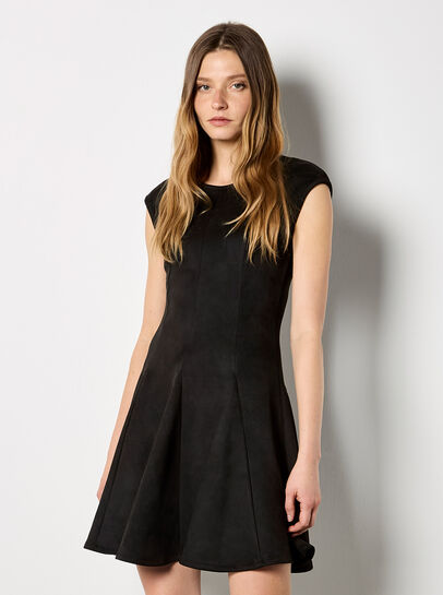 Suedette Godet Dress