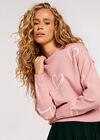 Heart Print Jumper, Pink, large