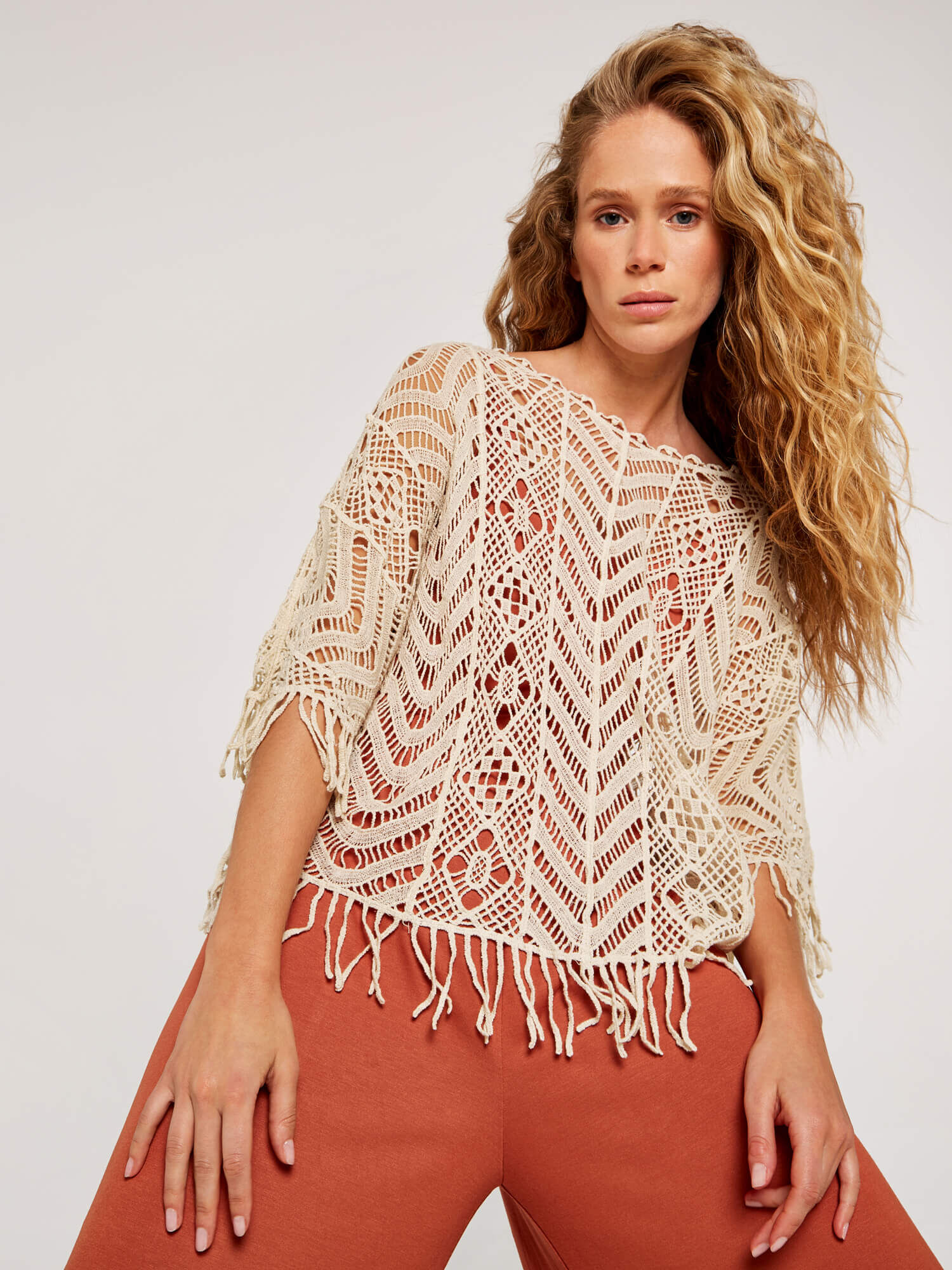 Crochet fringe top sales