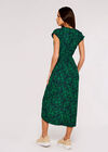Brushstroke Print  Midi Dress, Navy, large