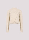 Cable Knit Wrap Jumper, Stone, large