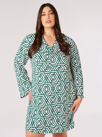 Curve Retro Geo Mini Dress