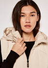 Hooded Zip Puffer Gilet, Stone, large