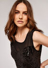 Sweetheart Sequin Dress, Black, large