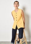 Ribbed Knit Waistcoat, Yellow, large