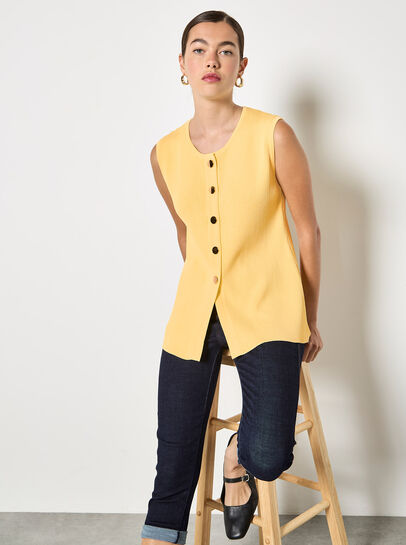 Ribbed Knit Waistcoat