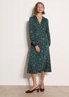 Floral Print Midi Dress, Green, large