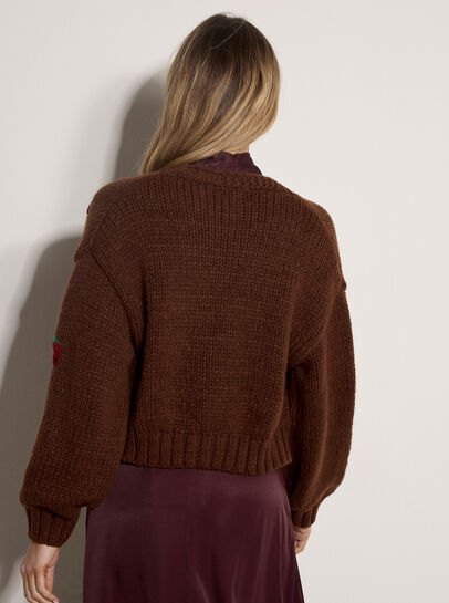Chunky Knit Strawberry Cardigan