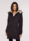 Multi-panel Puffer Coat, Black, large