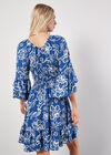 Sarasa Floral Smocked Ruffle Mini Dress, Blue, large