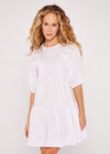 V Yoke Dress, White, large