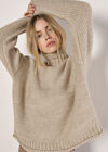 Oversized Chunky Knit Jumper, Stone, large