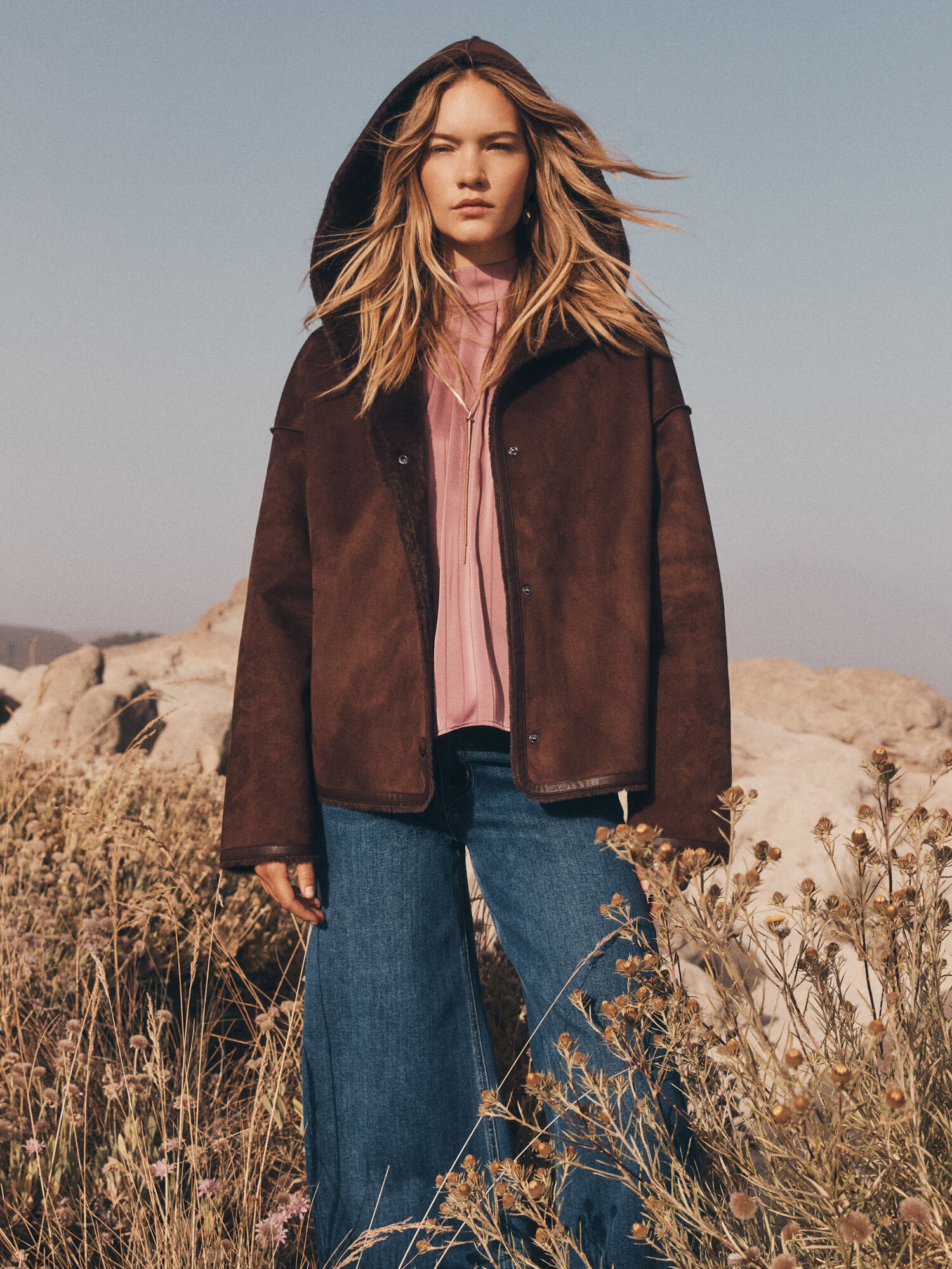 Reversible Faux Fur Suede Jacket | Apricot Clothing