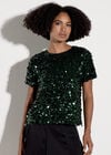 Multi Sequin Boxy Top, Green, large