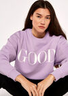 Good Vibe Slogan Sweatshirt, Lilac, large