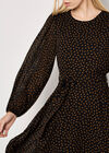 Chiffon Polka Dot Mini Dress, Black, large