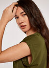 Curved Hem Tee, Green, large
