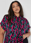 Curve Brushstroke Camo Blouse, Black, large